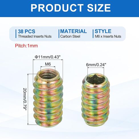 meccanixity 38pcs ملوثات ملولبة المكسرات ، m6x20mm hex socket محرك الأقراص in Kuwait