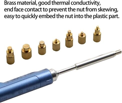 مجموعة حرارة Quicko أداة إدراج أداة M2 M3 M4 M5 M6 M8 Hot Melt Brass Brass Knustered Nut Embedded Tip Tip Adapter Kit 3D Printed Parts تثبيت لـ TS100 / TS101 / Pinecil Series 936 900M Soldering الحديد in Saudi Arabia