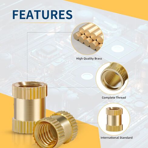 100pcs M3 Heat Set Inserts, Brass Threaded Insert for Plastic and 3D Printing, M3x6x4.5mm in Kuwait