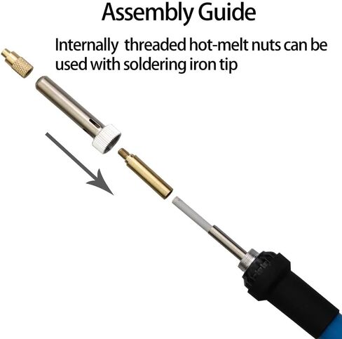 Quicko Heat Set Insert Tool M2 M3 M4 M5 M6 M8 Hot Melt Brass Knurled Nut Embedded Insertion Tip Adapter Kit 3D Printed Parts Install for T12 Soldering Iron in Saudi Arabia