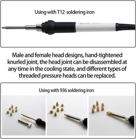Quicko Heat Set Insert Tool M2 M3 M4 M5 M6 M8 Hot Melt Brass Knurled Nut Embedded Insertion Tip Adapter Kit 3D Printed Parts Install for T12 Soldering Iron in Saudi Arabia