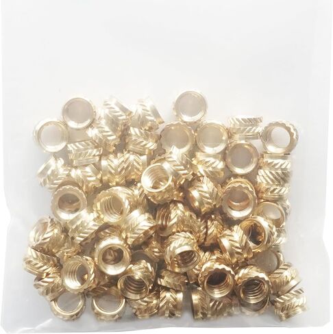 Heat Set Threaded Insert, Brass Inserts - Heat Set Inserts for 3D Printing, Plastic Parts & Prototyping | Metric Knurled Nuts for Secure Fastening (M6 x 8 OD x 5 L - 50 Pieces) in Saudi Arabia