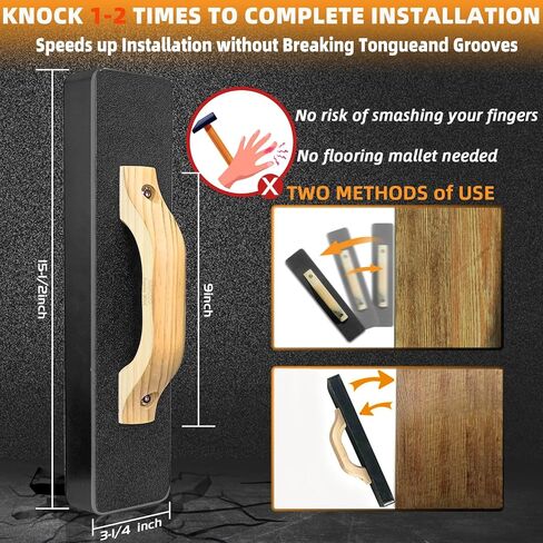 Laminate/Vinyl Flooring Tools, NAACOO Heavy Tapping Block, Heavy Pull Bar, Knee Pads, 10" Contour Gauge, 20pc Upgrade Flooring Spacers, Rubber Mallet/Pro-6 in 1 Floor Installation Kit in Saudi Arabia