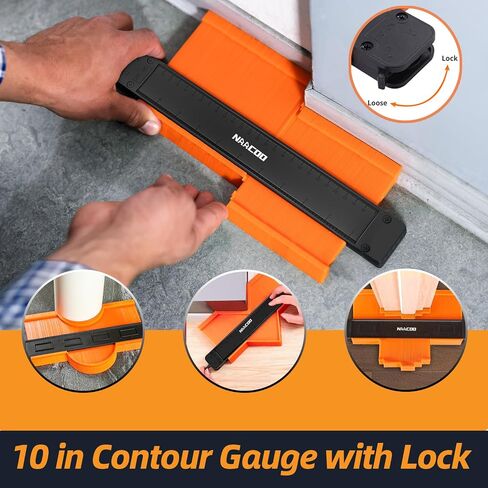 Laminate/Vinyl Flooring Tools, NAACOO Heavy Tapping Block, Heavy Pull Bar, Knee Pads, 10" Contour Gauge, 20pc Upgrade Flooring Spacers, Rubber Mallet/Pro-6 in 1 Floor Installation Kit in Saudi Arabia
