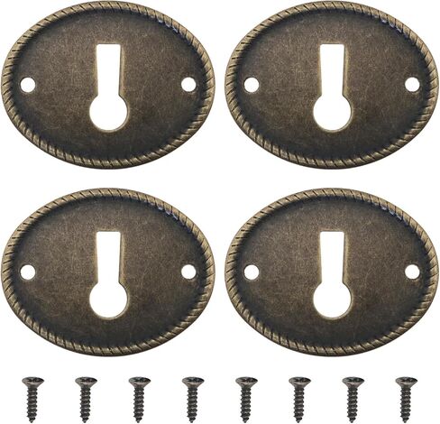 4pcs رمز الزاوية الخمر البيضاوي تافهة قطعة العيزة غطاء الحديد درج الزخرفة غطاء المفتاح غطاء محطمة حافة العتيقة الغطاء الحديد القطر 3 مم لأبواب خزانة صناديق صناديق in Kuwait