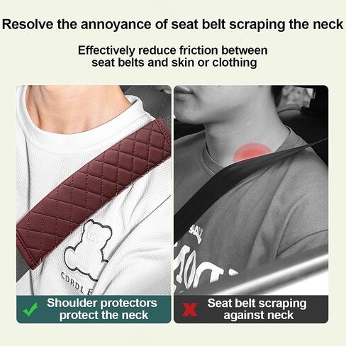 Mandark Car Seat Belt Cover, 2PCS Soft Comfort Vehicle Seatbelt Protection Pad for Safety Driving, Automotive Interior Harness Neck Shoulder Strap Protector Accessories, Universal Fit (Black) in Saudi Arabia