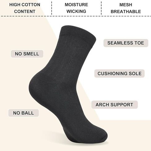 10 Pairs Thin Cotton Crew Athletic Socks Sports Gym Running Hiking Calf Socks for Women in Saudi Arabia