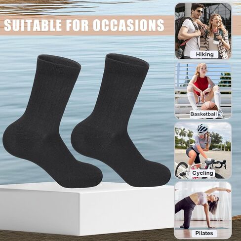 10 Pairs Thin Cotton Crew Athletic Socks Sports Gym Running Hiking Calf Socks for Women in Saudi Arabia