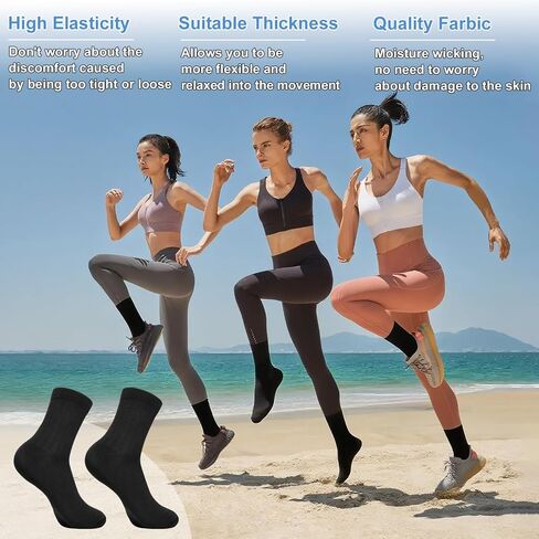 10 Pairs Thin Cotton Crew Athletic Socks Sports Gym Running Hiking Calf Socks for Women in Saudi Arabia