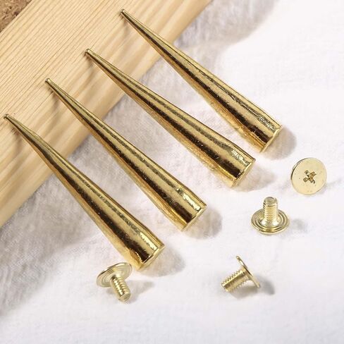 40sets Spikes and Studs Kit,7x40mm Gold Cone Clothing Spike Stud Rivet with Tool for Clothes Crafts in Saudi Arabia