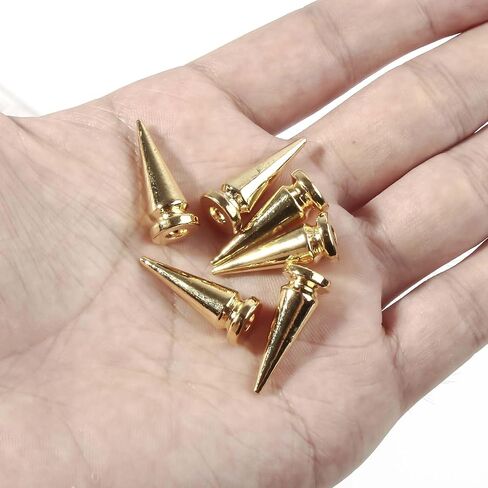 40sets Spikes and Studs Kit,7x40mm Gold Cone Clothing Spike Stud Rivet with Tool for Clothes Crafts in Saudi Arabia