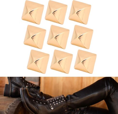 20Pcs 12mm Pyramid Studs, Four Jaw Pyramid Rivets, Rivets, Pyramid Rapid Rivet Studs, Punk Spikes Spots Studs for Clothing, Bag, Leather, Shoes, Jewelry, Craft (Silver Black) in Saudi Arabia