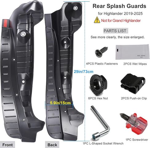 Mud Flaps Fit for Toyota Highlander 2020-2025, OEM Style Splash Guards No Drilling Wheel Tire Protector, Mudguards Mudflap Mud Guards for 2021 2022 2023 2024 Highlander in Saudi Arabia