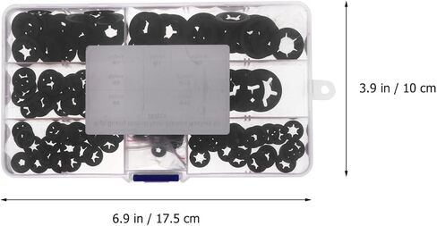 Ciieeo 1 Set 260pcs Manganese Locking Washers Assortment Kit Plum Blossom Shaped Retaining Clips Organized Transparent Storage Box for Various Repair Tasks and Projects in Saudi Arabia