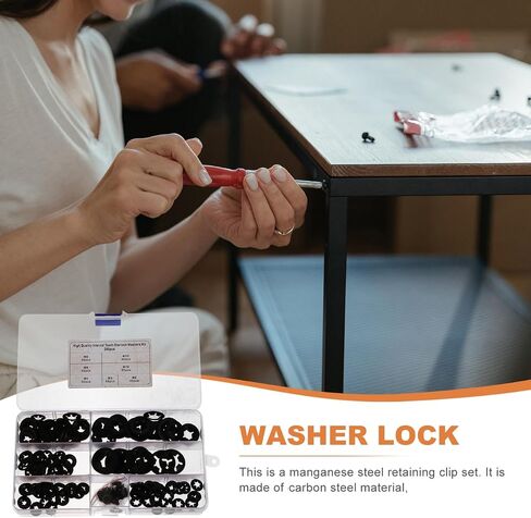 Ciieeo 1 Set 260pcs Manganese Locking Washers Assortment Kit Plum Blossom Shaped Retaining Clips Organized Transparent Storage Box for Various Repair Tasks and Projects in Saudi Arabia