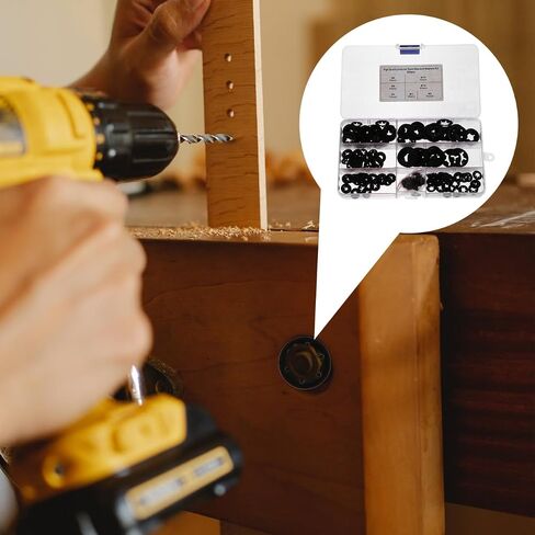 Ciieeo 1 Set 260pcs Manganese Locking Washers Assortment Kit Plum Blossom Shaped Retaining Clips Organized Transparent Storage Box for Various Repair Tasks and Projects in Saudi Arabia