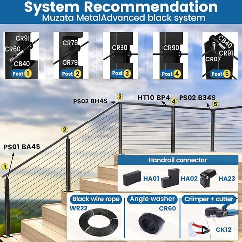 Muzata 20 Pack 3/8 "ID Cable Cable Cable anger غسالة 25 30 35 درجة T316 in Saudi Arabia