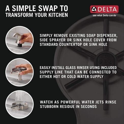 Delta Oil Rubbed Bronze Metal Glass Rinser for Kitchen Sink, Cup Washer for Sink, Bottle Washer, Venetian Bronze GR250-RB in Kuwait