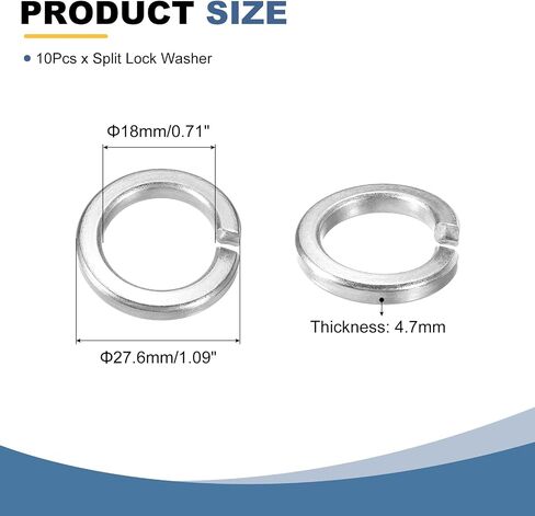 uxcell 120 Pcs M2 Split Lock Washers, 304 Stainless Steel Spring Lock Washer 2mm ID 3.6mm OD 0.58mm Thick for Screws Bolts Fasteners in Saudi Arabia