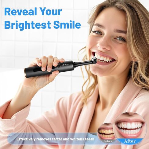 Tooth Polisher Kit with 4 Speed Modes, 5 Brush Heads, 6 Polishing Pastes & Desensitizing Gel,Rechargeable Electric Tooth Polishing Tool with LED Light & Travel Case, Home Use Teeth Whitening Cleaner in Saudi Arabia