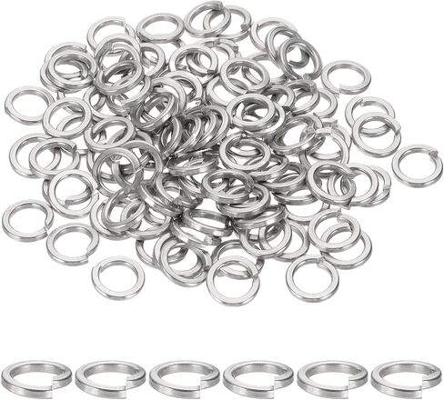 MECCANIXITY M8 Spring Lock Washer, 304 Stainless Steel Split Lock Washers for Screws Bolts Cars Construction Machinery Silver Pack of 100 in Kuwait