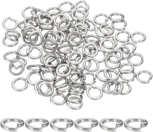 MECCANIXITY M8 Spring Lock Washer, 304 Stainless Steel Split Lock Washers for Screws Bolts Cars Construction Machinery Silver Pack of 100 in Kuwait