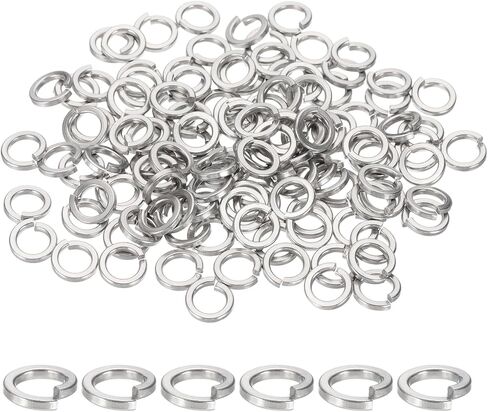 MECCANIXITY M8 Spring Lock Washer, 304 Stainless Steel Split Lock Washers for Screws Bolts Cars Construction Machinery Silver Pack of 100 in Kuwait