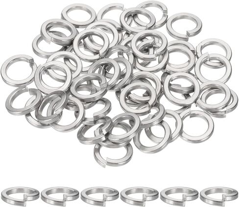 MECCANIXITY M8 Spring Lock Washer, 304 Stainless Steel Split Lock Washers for Screws Bolts Cars Construction Machinery Silver Pack of 100 in Kuwait