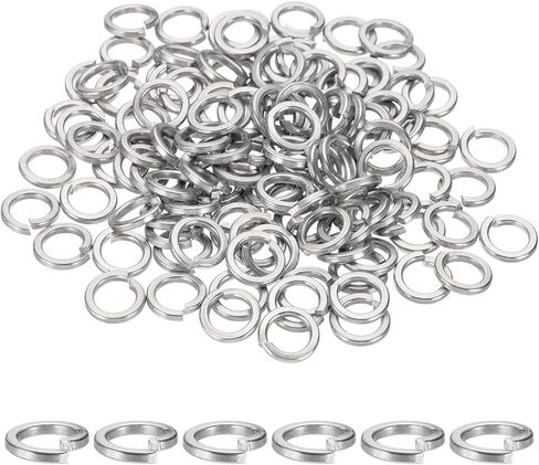 MECCANIXITY M8 Spring Lock Washer, 304 Stainless Steel Split Lock Washers for Screws Bolts Cars Construction Machinery Silver Pack of 100 in Kuwait