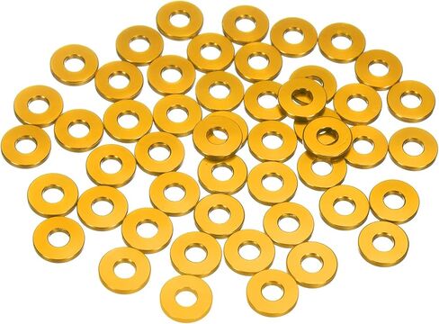 uxcell 50 Pcs Aluminum Flat Washer, M6x12x2mm Round Seal Gaskets Flat Spacers for Screws Bolts Machinery Repair Accessories, Outdoor Construction, Silver Tone in Saudi Arabia