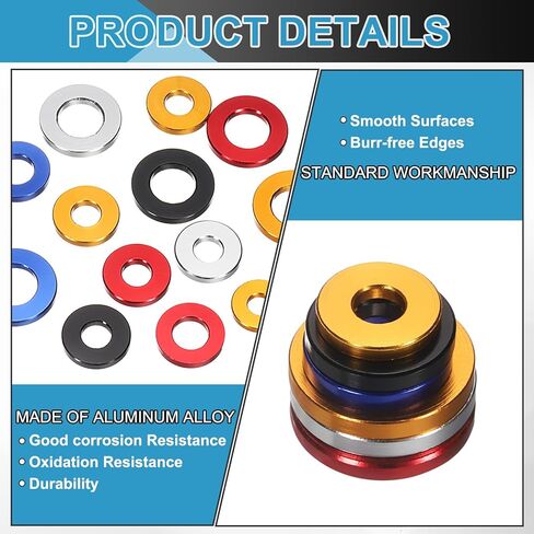 uxcell 50 Pcs Aluminum Flat Washer, M6x12x2mm Round Seal Gaskets Flat Spacers for Screws Bolts Machinery Repair Accessories, Outdoor Construction, Silver Tone in Saudi Arabia