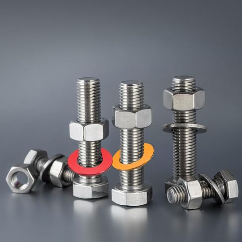 uxcell 50 Pcs Aluminum Flat Washer, M6x12x2mm Round Seal Gaskets Flat Spacers for Screws Bolts Machinery Repair Accessories, Outdoor Construction, Silver Tone in Saudi Arabia