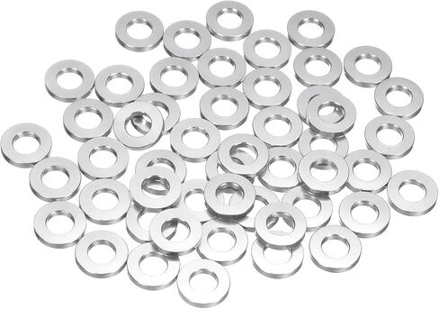 uxcell 50 Pcs Aluminum Flat Washer, M6x12x2mm Round Seal Gaskets Flat Spacers for Screws Bolts Machinery Repair Accessories, Outdoor Construction, Silver Tone in Saudi Arabia