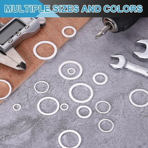 uxcell 150 Pcs Aluminum Flat Washer, 20 x 26 x 1.5mm Round Seal Gaskets Flat Spacers for Screws Bolts Machinery Repair Accessories, Outdoor Construction, Silver Tone in Kuwait