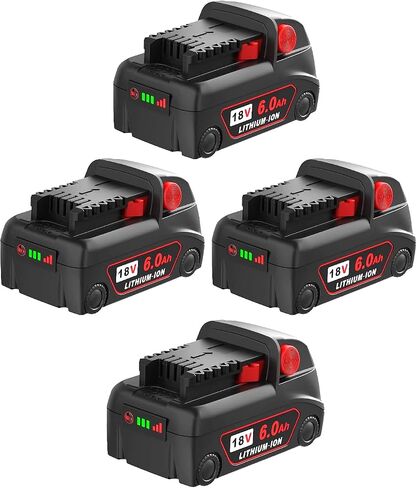18v Battery 4Pack Replacement for Milwaukee M18 Battery 6.5Ah,High-Capacity Batteries Compaitble with Milwaukee Tools and Charger,2024 Version/New Patented in Saudi Arabia