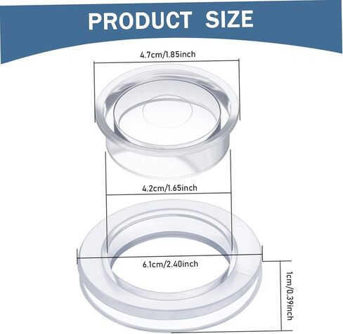 Umbrella Hole Ring, 2 Inch Easy to Install Flexible Clear Plastic Patio Table Umbrella Hole Ring with Cap for Outdoor Patio Garden Beach Table Replacement in Saudi Arabia