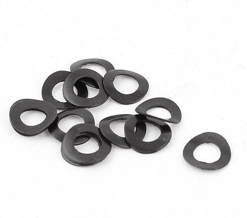 uxcell Metal Wave Crinkle Spring Washer 3mm x 6mm x 0.25mm 10 Pcs Black in Saudi Arabia