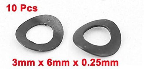 uxcell Metal Wave Crinkle Spring Washer 3mm x 6mm x 0.25mm 10 Pcs Black in Saudi Arabia