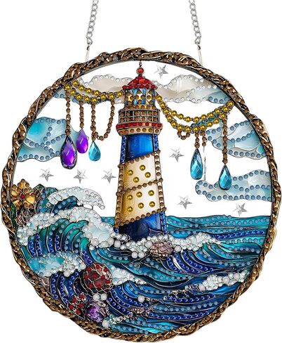 Diymood DIY Hanging Diamond Art Kits for Adults Peacock, Diamond Painting Kit Pendant Special Shaped Double Sided Acrylic Sun Catcher Board Wreath Pendants Canvas Window Wall Decor 7 x 7 Inch in Saudi Arabia