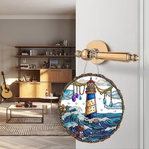 Diymood DIY Hanging Diamond Art Kits for Adults Peacock, Diamond Painting Kit Pendant Special Shaped Double Sided Acrylic Sun Catcher Board Wreath Pendants Canvas Window Wall Decor 7 x 7 Inch in Saudi Arabia