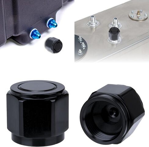 2PCS 4AN Flare Caps, Flare Cap Block off Fitting Plug, Aluminum Alloy Female Cap Port Fitting Nut Adapter, Car Accessories for Fuel Oil Line, Swivel Hex Head Port Adapter Nut in Saudi Arabia