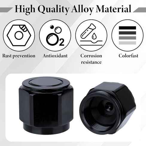 2PCS 4AN Flare Caps, Flare Cap Block off Fitting Plug, Aluminum Alloy Female Cap Port Fitting Nut Adapter, Car Accessories for Fuel Oil Line, Swivel Hex Head Port Adapter Nut in Saudi Arabia