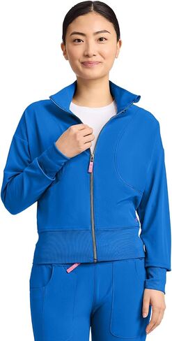 Med Couture Scrub Jackets for Woman Cropped Warm Up Jacket with 2 Pockets, Moisture Wicking Fabric & 360° Stretch - MC303 in Saudi Arabia