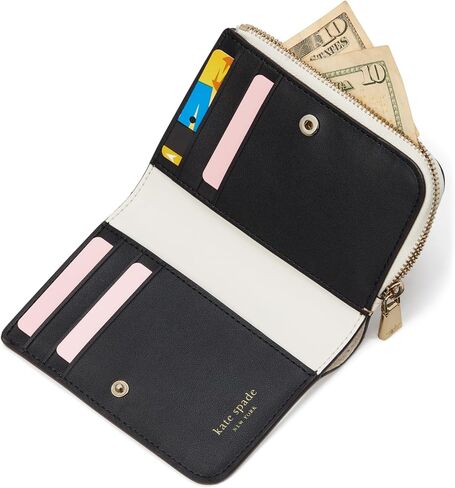 Kate Spade New York Ava Colorblocked Pebbled Leather Zip Bifold Wallet ، Ruby Citrus Multi in Kuwait