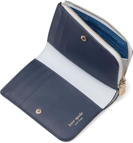 Kate Spade New York Ava Colorblocked Pebbled Leather Zip Bifold Wallet ، Ruby Citrus Multi in Kuwait