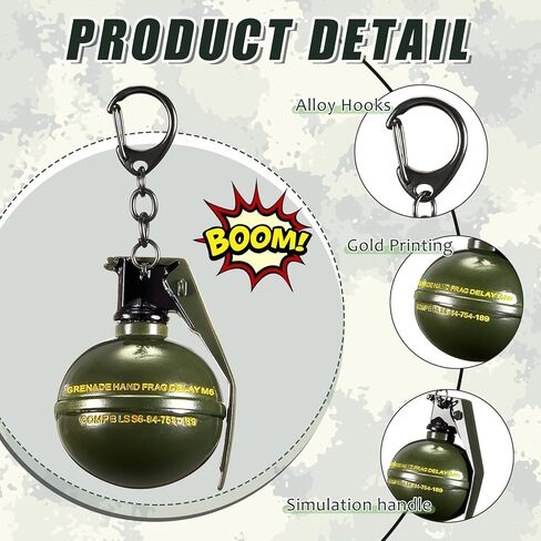 سلسلة مفاتيح القنابل Ecally Frag -keychain سبيكة القنابل الثقيلة سبيكة مفاتيح بارد لإكسسوارات صنع المجوهرات الرجال نساء in Kuwait