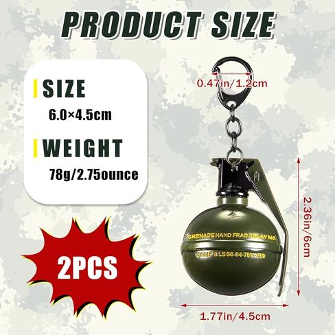 سلسلة مفاتيح القنابل Ecally Frag -keychain سبيكة القنابل الثقيلة سبيكة مفاتيح بارد لإكسسوارات صنع المجوهرات الرجال نساء in Kuwait