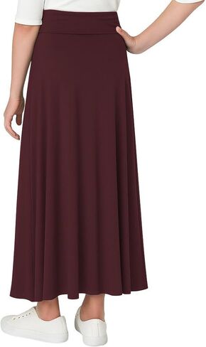 BABY O Girls Kids Basic Stretch Slinky Knit Fold Over Waist Ankle Length Long Maxi Skirt for 4 to 18 Years Old Long Skirt in Saudi Arabia