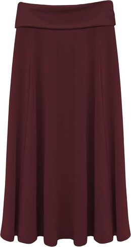 BABY O Girls Kids Basic Stretch Slinky Knit Fold Over Waist Ankle Length Long Maxi Skirt for 4 to 18 Years Old Long Skirt in Saudi Arabia