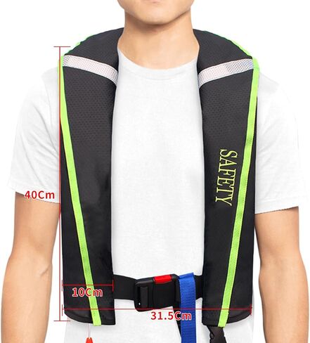 سترة النجاة اليدوية القابلة للنفخ | سترة الحياة للبالغين | PFD منخفضة الشكل | يدعم ما يصل إلى 330 رطلا in Kuwait